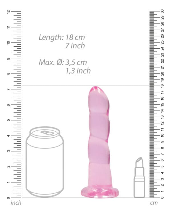 Shots RealRock Crystal Clear Non Realistic 7" Dildo  - Pink - Image 5
