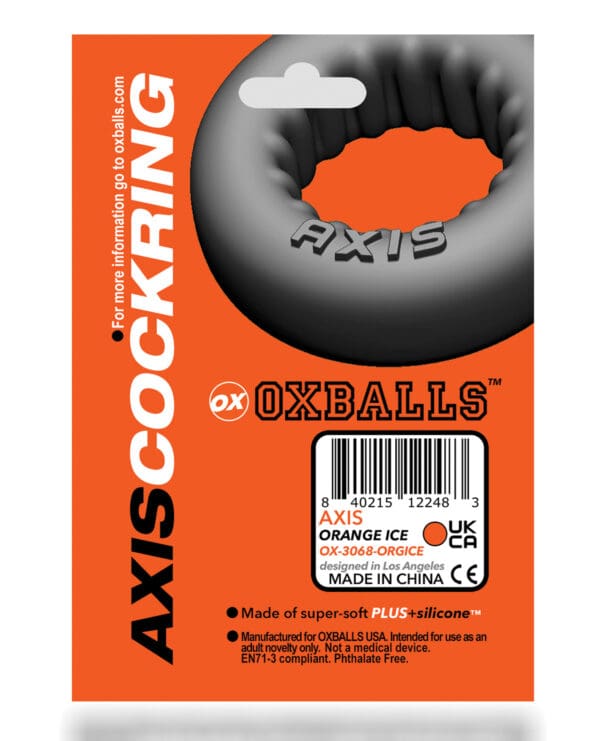 Oxballs  Axis Rib Griphold Cockring - Clear Ice - Image 4