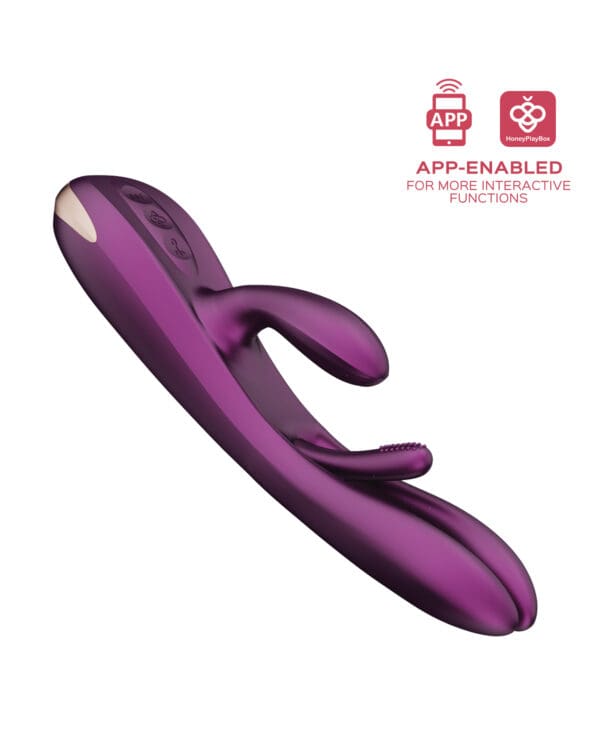 Terri App Controlled Kinky Finger Tapping Rabbit Vibrator - Purple - Image 4