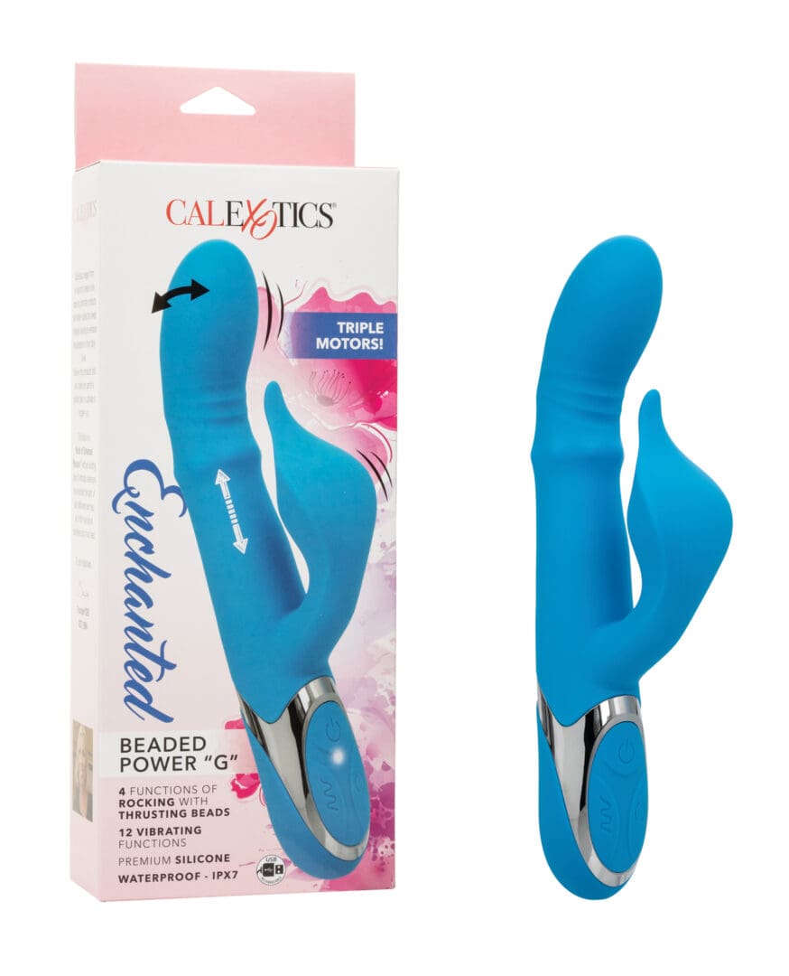 Enchanted Beaded Power "G" Vibrator - Blue