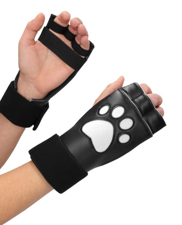 Shots Ouch Puppy Play Paw Cut-Out Gloves - White - Image 5