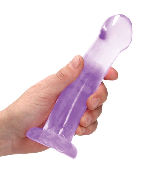 Shots RealRock Crystal Clear 7" Dildo  - Purple - Image 4
