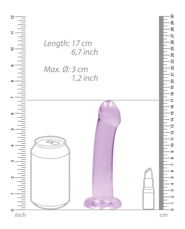Shots RealRock Crystal Clear 7" Dildo  - Purple - Image 5