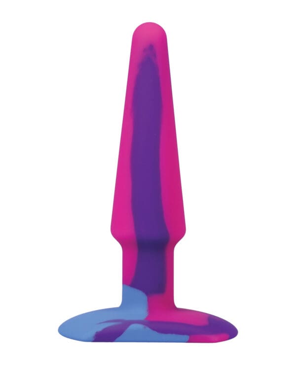 A Play 5" Groovy Silicone Anal Plug - Multicolor/Pink - Image 2