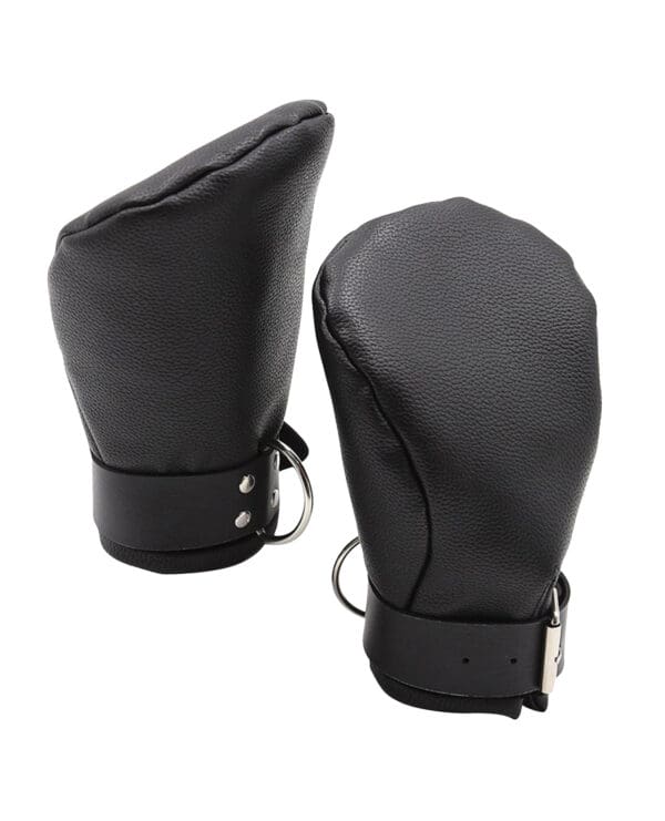Shots Ouch Puppy Play Lined Fist Mitts - Black - Image 3