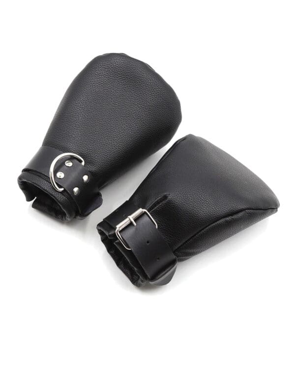 Shots Ouch Puppy Play Lined Fist Mitts - Black - Image 4