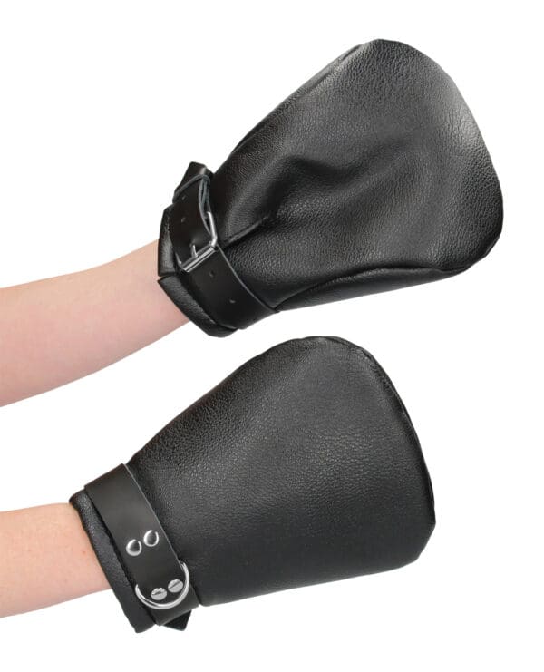 Shots Ouch Puppy Play Lined Fist Mitts - Black - Image 5