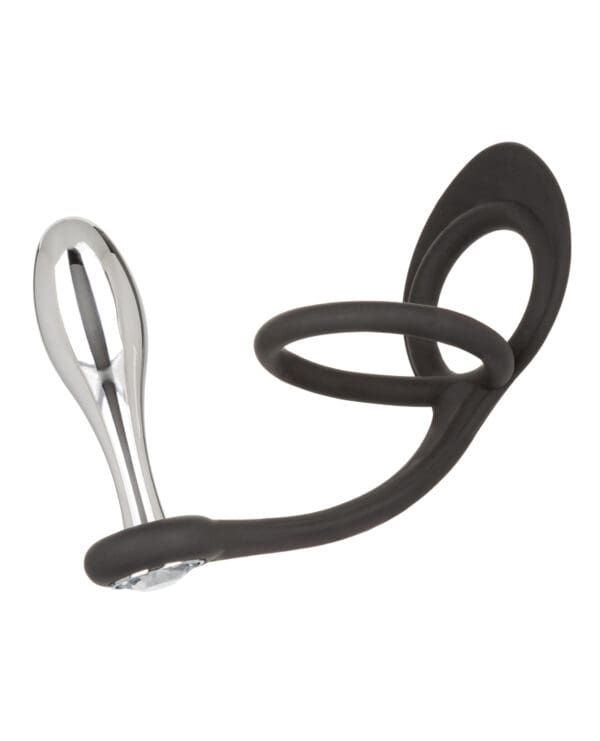 Star Fucker Teardrop Gem Plug w/Silicone Enhancer - Black - Image 3