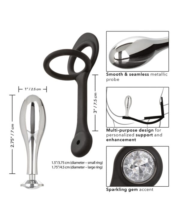 Star Fucker Teardrop Gem Plug w/Silicone Enhancer - Black - Image 5