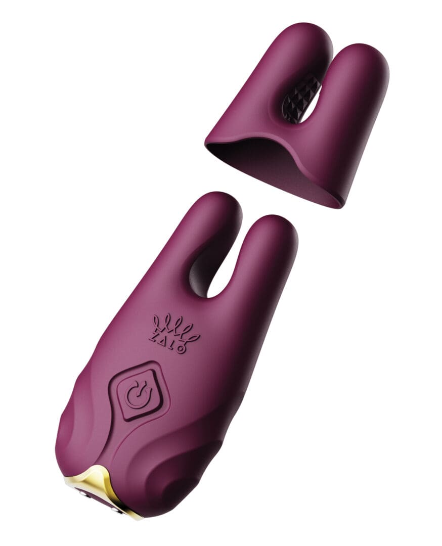 Zalo Nave Vibrating Nipple Clamps - Velvet Purple - Image 5