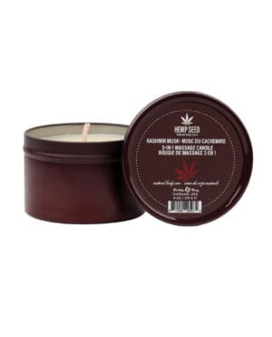 Earthly Body Suntouched Hemp Candle - 6 oz Round Tin Kashmir Musk