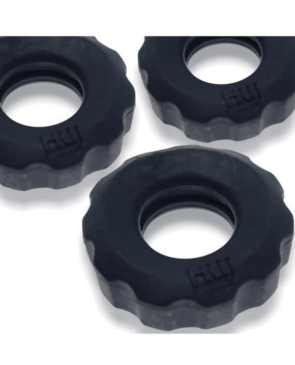 Hunky Junk Super Huj 3 Pack Cockrings - Tar Ice - Image 2