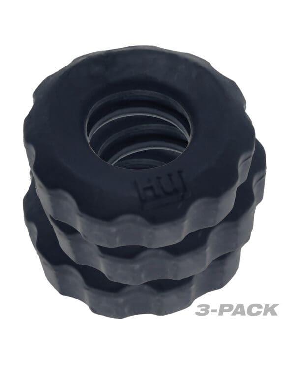 Hunky Junk Super Huj 3 Pack Cockrings - Tar Ice - Image 3