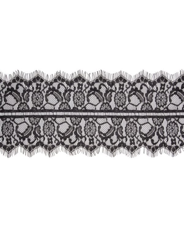Shots Ouch Black & White Lace Mask w/Elastic Straps - Black - Image 4