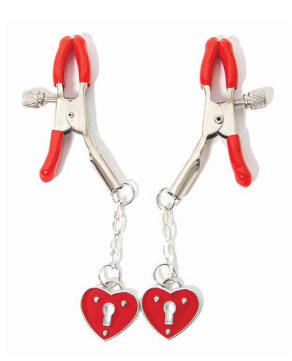 Sexy AF Nipple Clamps - Red Heart Charms - Image 2