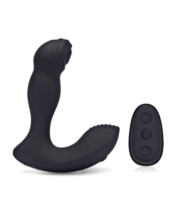 Blue Line Vibrating Prostate Thumper w/Remote - Black - Image 3