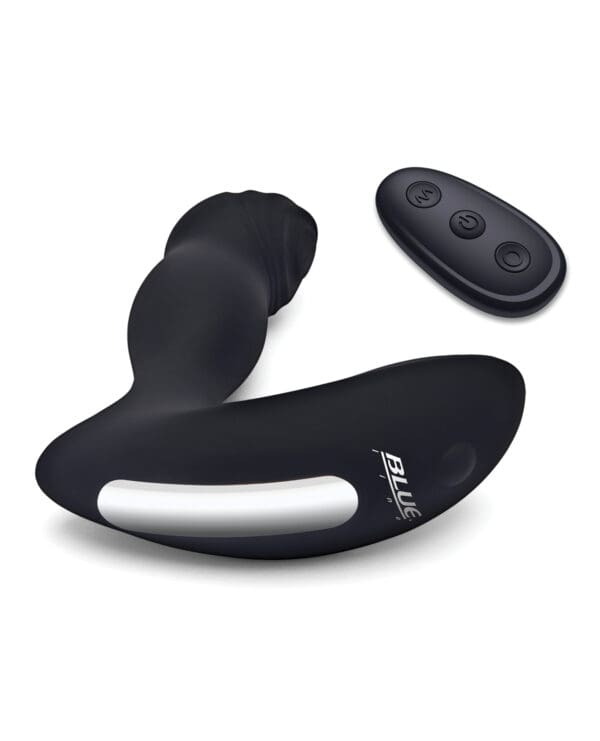 Blue Line Vibrating Prostate Thumper w/Remote - Black - Image 4