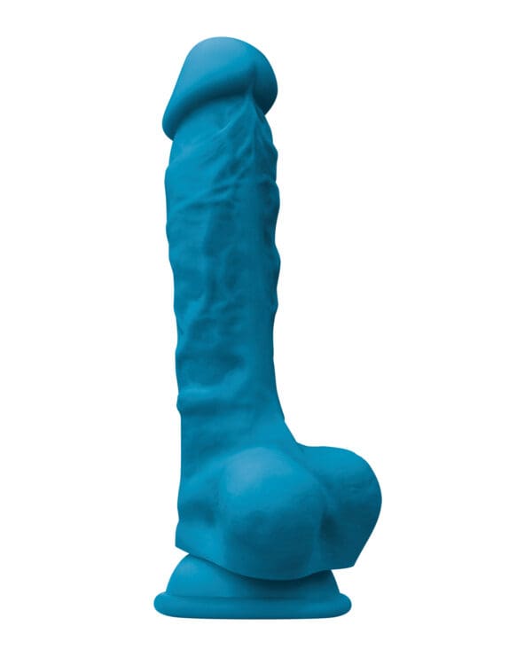 Colours Pleasures 7" Dong w/Balls & Suction Cup - Blue - Image 2