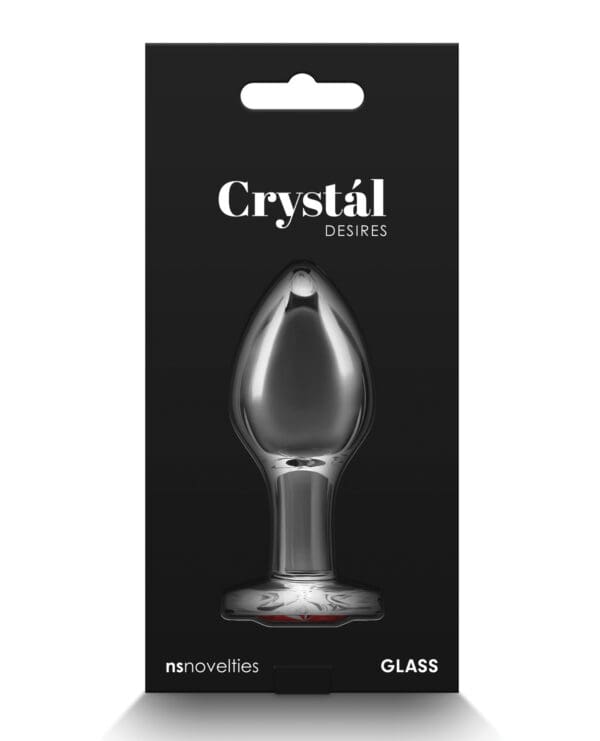 Crystal Desires Glass Heart Gem Butt Plug Medium - Red - Image 2