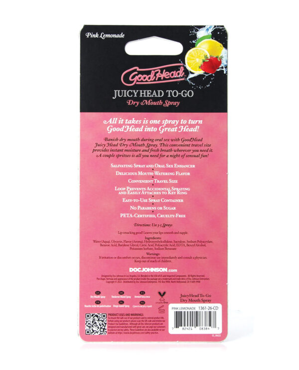 GoodHead Juicy Head Dry Mouth Spray To Go - .30 oz Pink Lemonade - Image 4