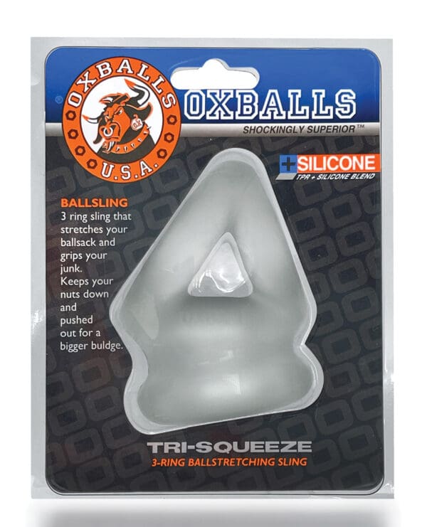 Oxballs Tri Squeeze Cocksling & Ballstretcher - Clear Ice - Image 5