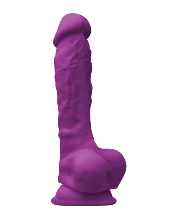 Colours Pleasures 7" Dong w/Balls & Suction Cup - Purple - Image 2