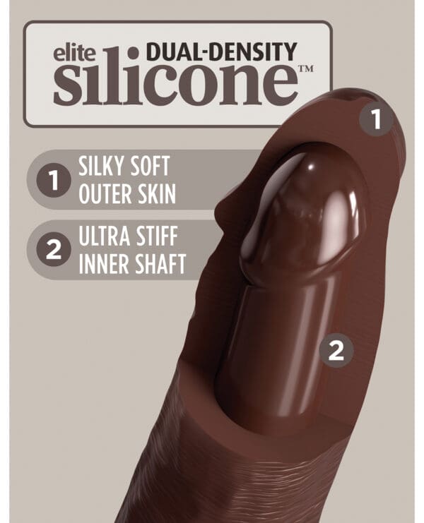 King Cock Elite 7" Dual Density Silicone Cock - Brown - Image 5