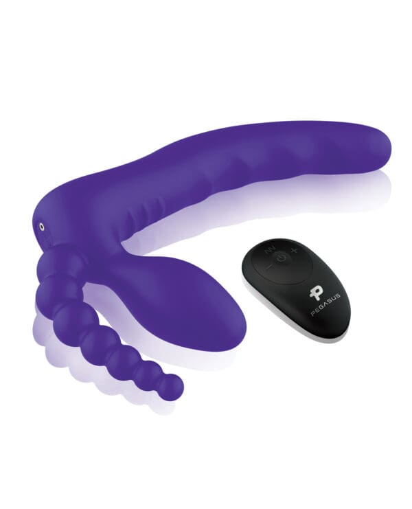 Pegasus 7" Strapless Strap On w/Remote - Purple - Image 4