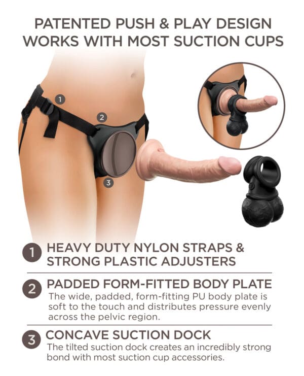 King Cock Elite Ultimate Vibrating Silicone Body Dock Kit w/Remote - Image 5