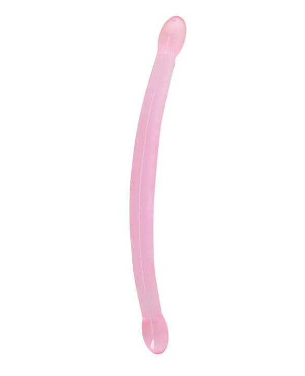 Shots RealRock Crystal Clear 17" Double Dildo  - Pink - Image 2