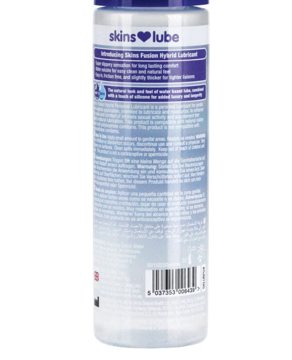 Skins Fusion Hybrid Silicone & Water Based Lubricant - 4.4 oz - Image 2