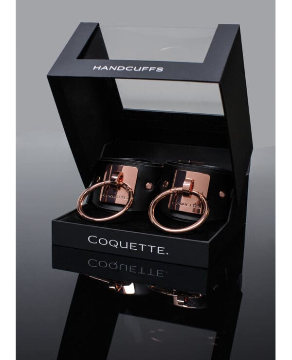 Pleasure Collection Adjustable Handcuffs - Black/Rose Gold - Image 5