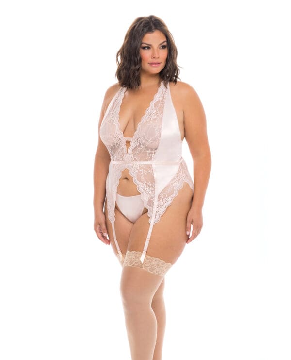 Noah Soft Cup Merrywidow w/Garter Straps & G-String Peach Whip 3X/4X - Image 2