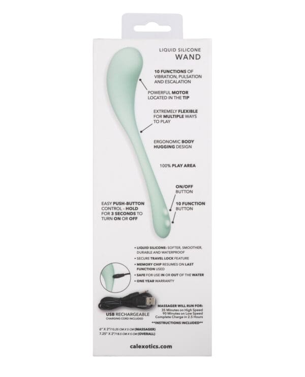 Elle Liquid Silicone Wand - Green - Image 2
