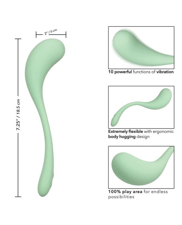 Elle Liquid Silicone Wand - Green - Image 5
