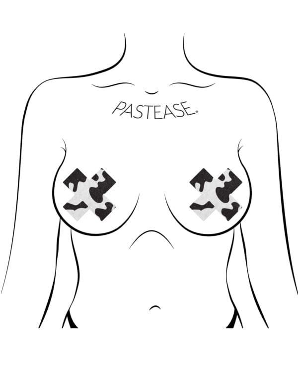 Pastease Premium Plus X Cow Print Cross - Black/White O/S - Image 3