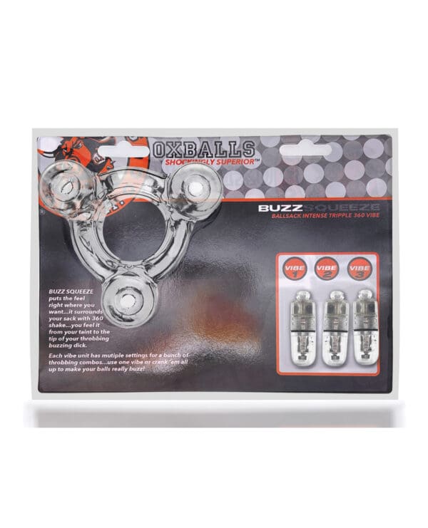 Oxballs Buzz Squeeze Ballstretcher Vibe - Clear - Image 5