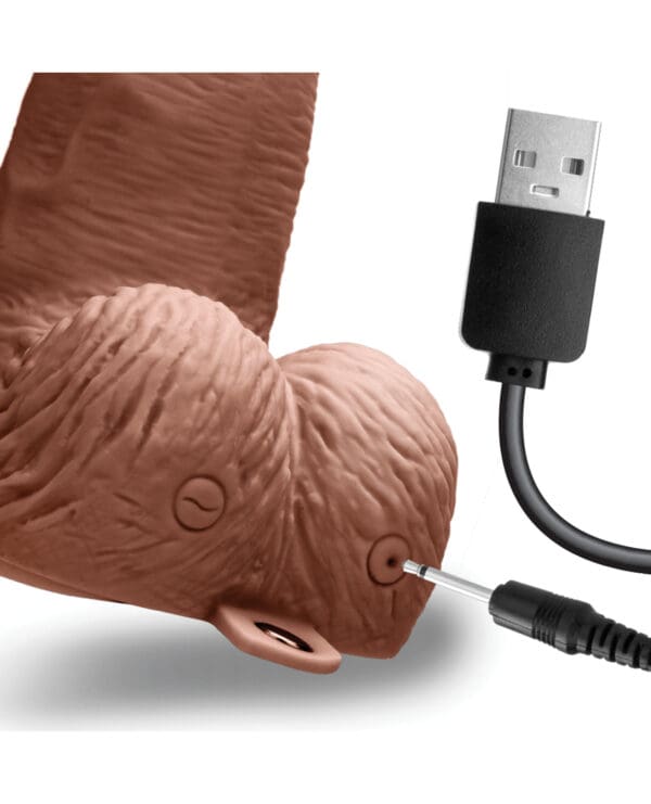 Lux Fetish 6" Rechargeable Strap On w/Balls - Brown - Image 4