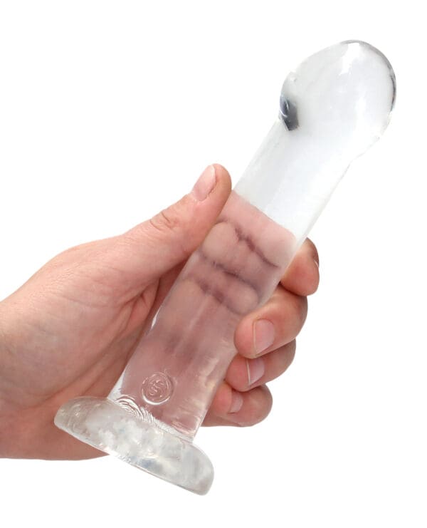 Shots RealRock Crystal Clear 7" Dildo  - Transparent - Image 4