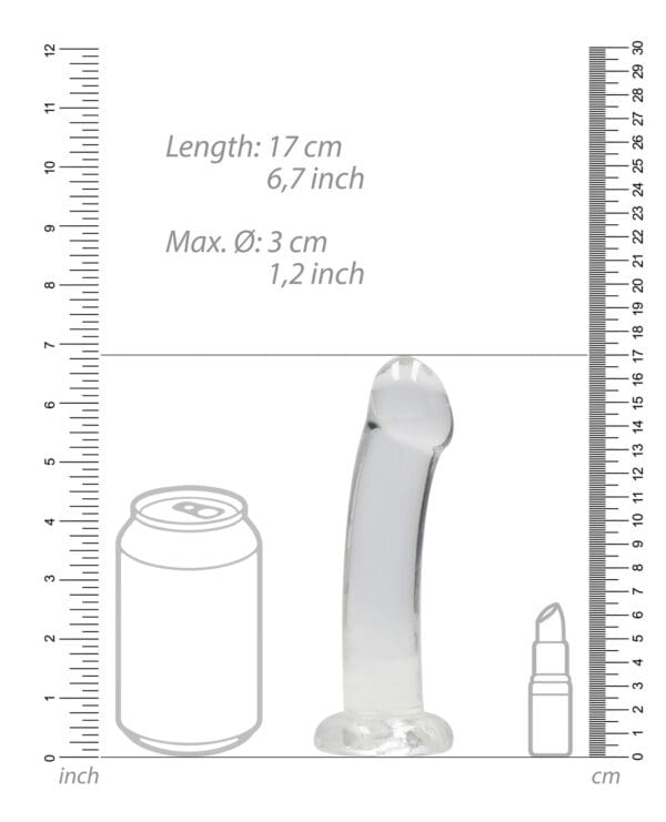 Shots RealRock Crystal Clear 7" Dildo  - Transparent - Image 5