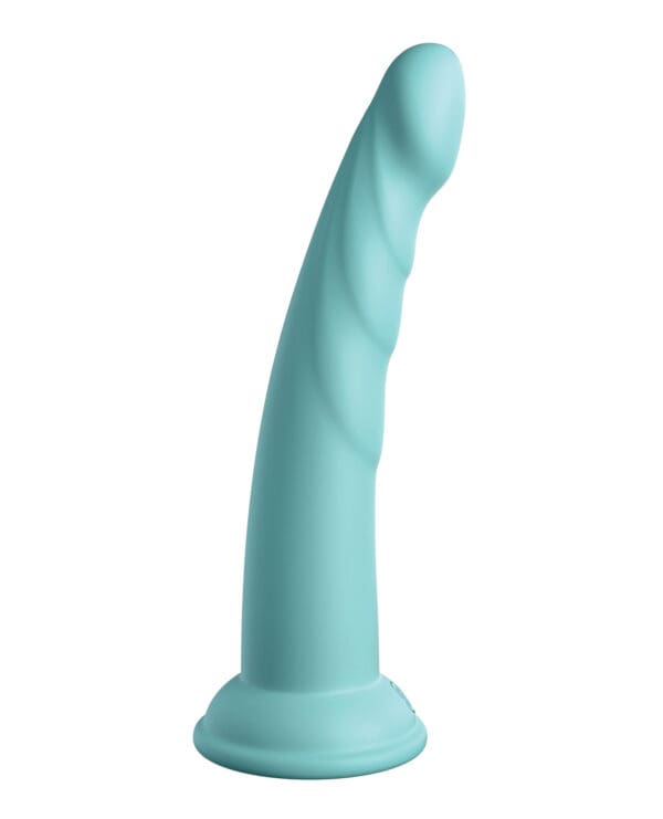 Dillio Platinum 7" Slim Seven Silicone Dildo - Teal - Image 3