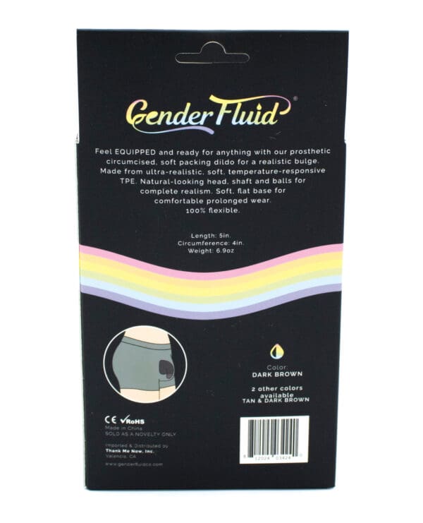Gender Fluid 5" Equipped Soft Packer - Dark Brown - Image 2