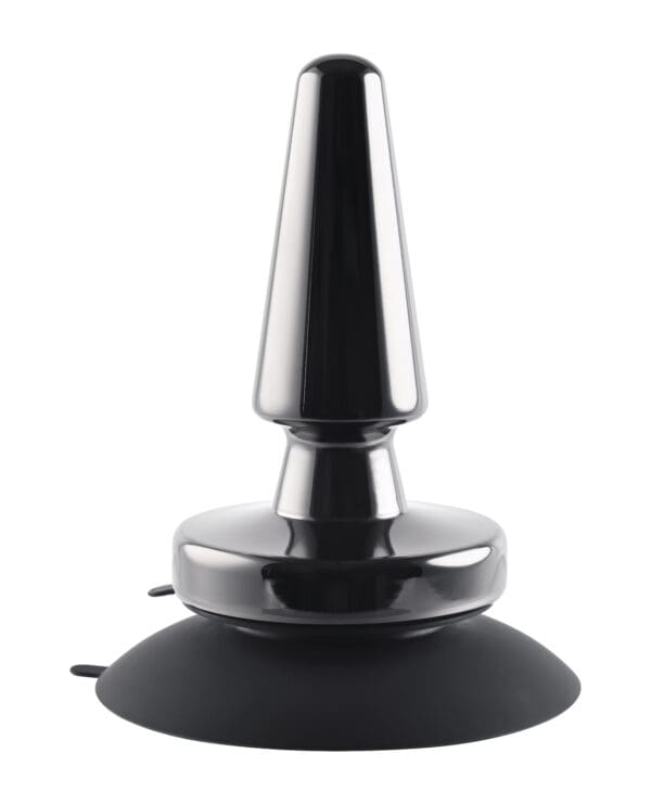Evolved Beginner Vibrating Rechargeable Metal Plug - Black - Image 3
