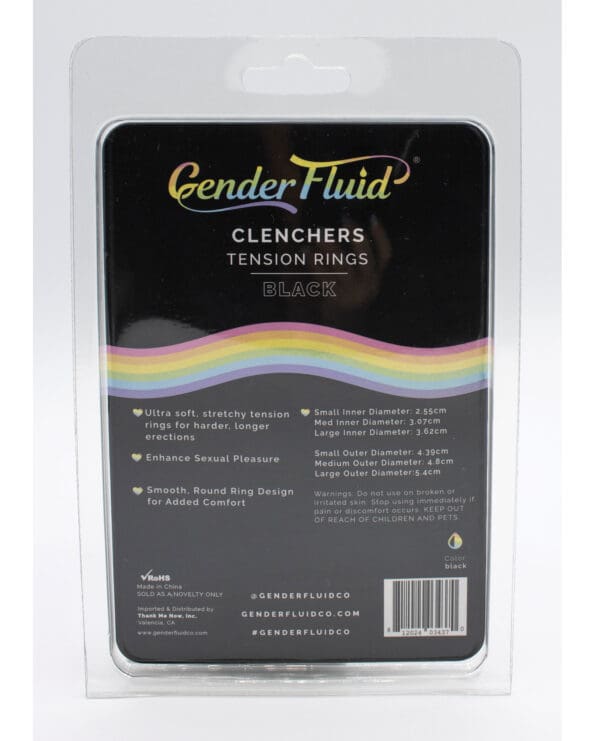Gender Fluid Clincher Tension Ring Set - Black - Image 2