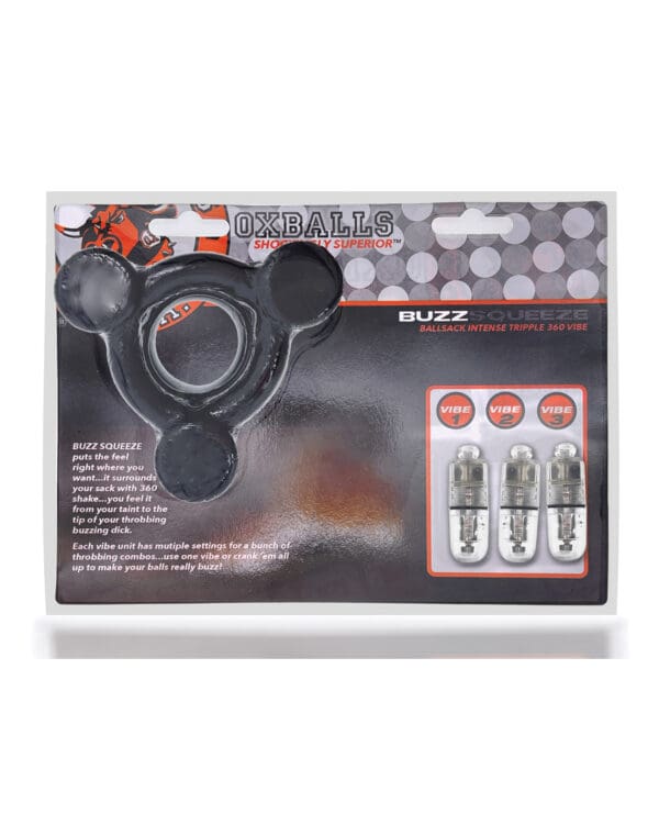 Oxballs Buzz Squeeze Ballstretcher Vibe - Black - Image 5