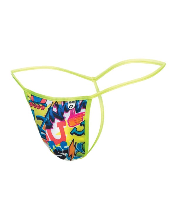 Male Basics Sinful Hipster Wow T Thong G-String Yellow Print SM - Image 4