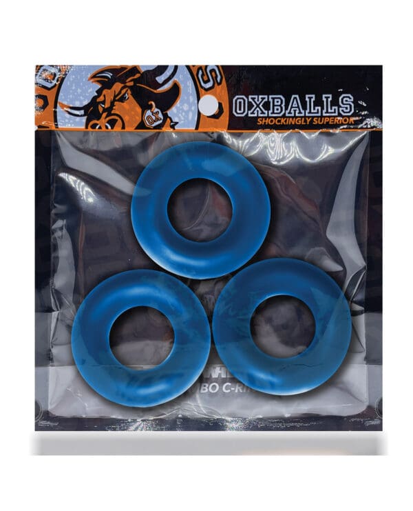 Oxballs Fat Willy 3 Pack Jumbo Cock Rings - Space Blue - Image 4