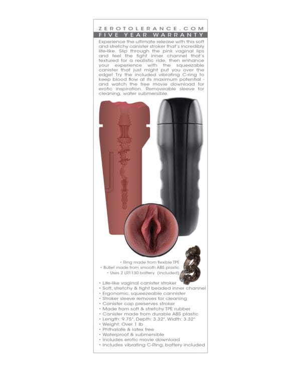 Zero Tolerance Grip It Vaginal Stroker - Dark - Image 2