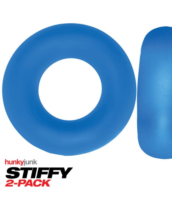 Hunky Junk Stiffy 2 Pack Cockrings - Teal Ice - Image 2