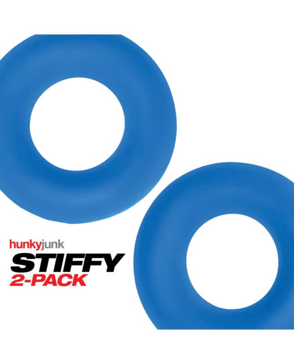 Hunky Junk Stiffy 2 Pack Cockrings - Teal Ice - Image 3